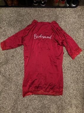 Burgundy Bridesmaid Satin Robe